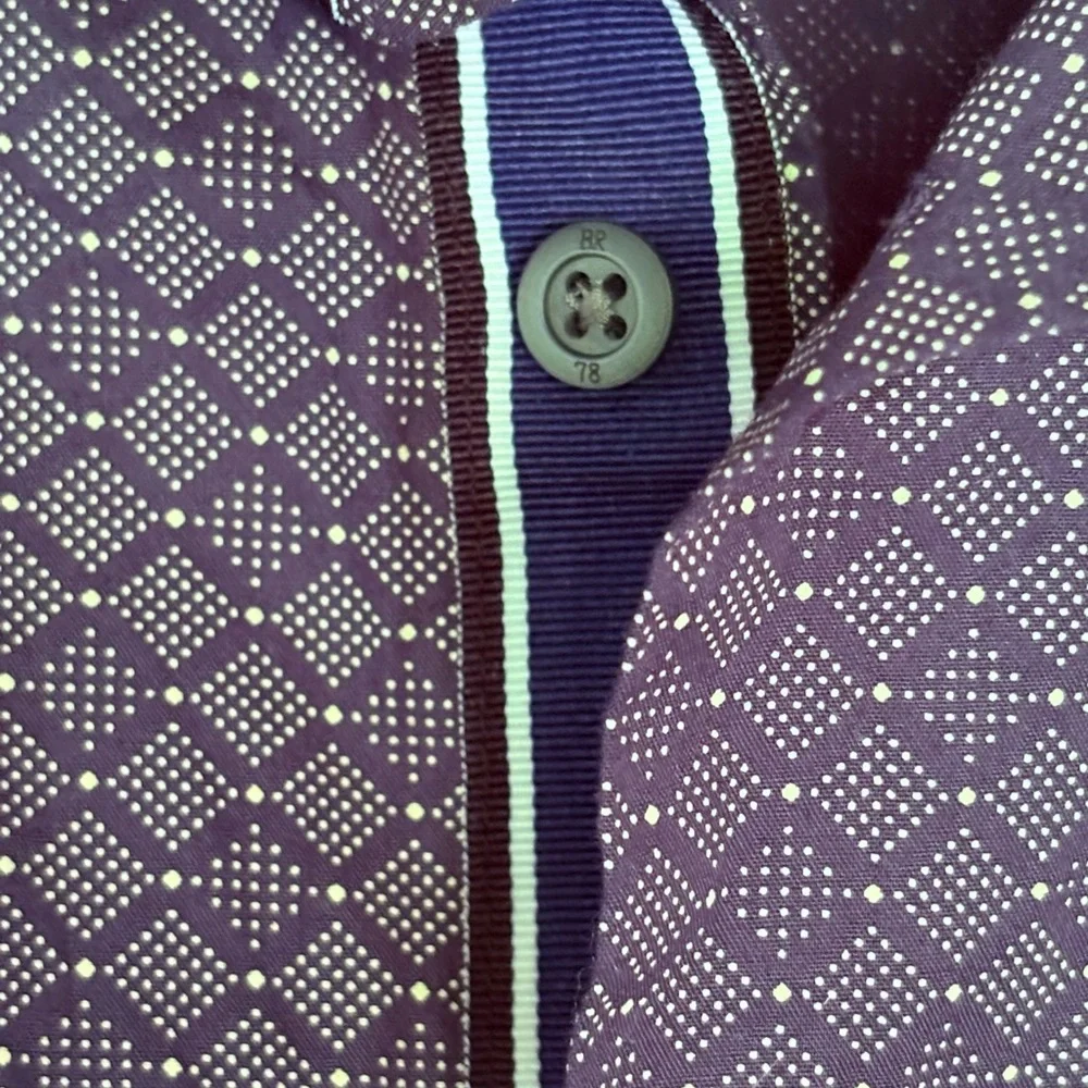 Banana Republic Geometric Purple Button-Down Shirt